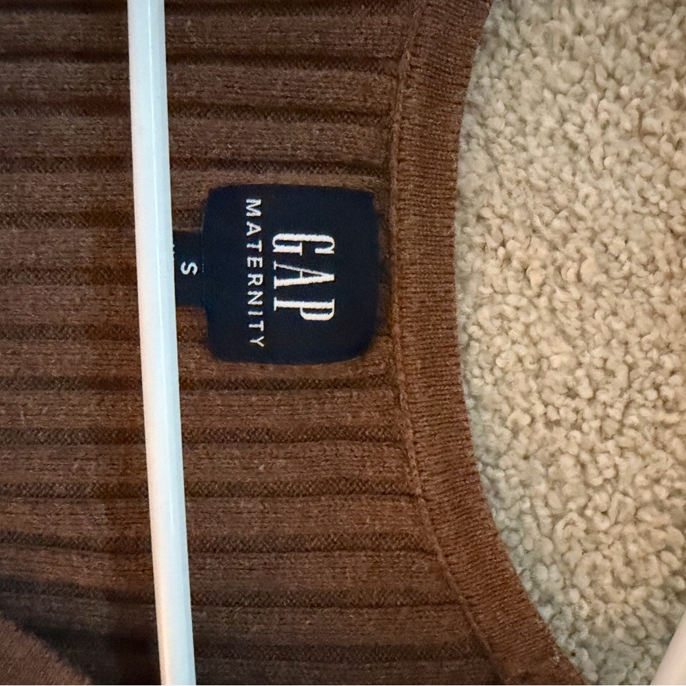MATERNITY Brown Ribbed Crew Neck Sweater - Picture 2 of 2
